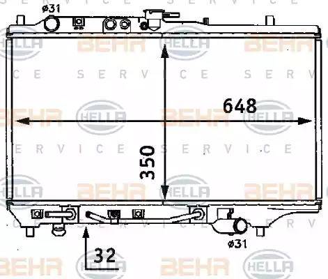 BEHR HELLA Service 8MK 376 707-671 - Радиатор, охлаждение двигателя autospares.lv