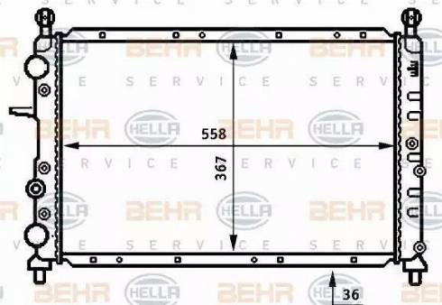 BEHR HELLA Service 8MK 376 707-001 - Радиатор, охлаждение двигателя autospares.lv