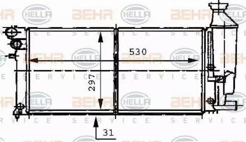 BEHR HELLA Service 8MK 376 707-081 - Радиатор, охлаждение двигателя autospares.lv