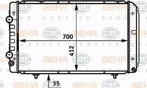 BEHR HELLA Service 8MK 376 707-071 - Радиатор, охлаждение двигателя autospares.lv