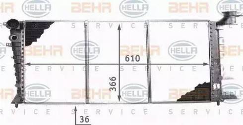 BEHR HELLA Service 8MK 376 707-141 - Радиатор, охлаждение двигателя autospares.lv