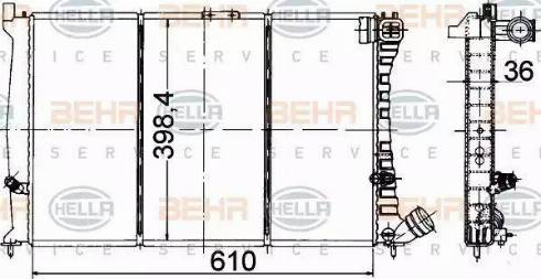 BEHR HELLA Service 8MK 376 707-171 - Радиатор, охлаждение двигателя autospares.lv