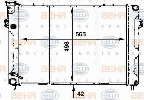 BEHR HELLA Service 8MK 376 707-364 - Радиатор, охлаждение двигателя autospares.lv