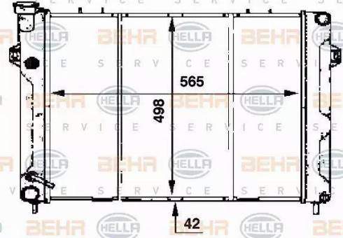 BEHR HELLA Service 8MK 376 707-361 - Радиатор, охлаждение двигателя autospares.lv