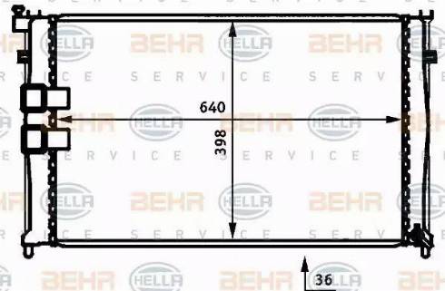 BEHR HELLA Service 8MK 376 707-251 - Радиатор, охлаждение двигателя autospares.lv