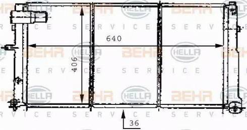 BEHR HELLA Service 8MK 376 707-211 - Радиатор, охлаждение двигателя autospares.lv