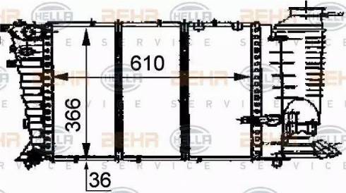 BEHR HELLA Service 8MK 376 707-281 - Радиатор, охлаждение двигателя autospares.lv