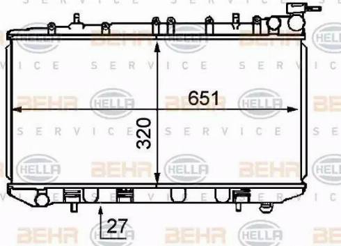 BEHR HELLA Service 8MK 376 707-741 - Радиатор, охлаждение двигателя autospares.lv