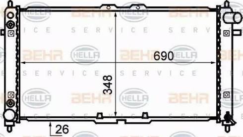 BEHR HELLA Service 8MK 376 707-761 - Радиатор, охлаждение двигателя autospares.lv