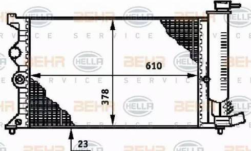 BEHR HELLA Service 8MK 376 719-421 - Радиатор, охлаждение двигателя autospares.lv