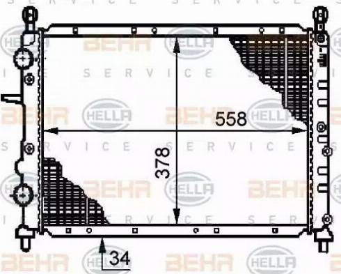 BEHR HELLA Service 8MK 376 719-541 - Радиатор, охлаждение двигателя autospares.lv