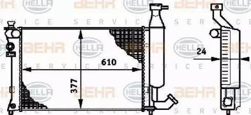 BEHR HELLA Service 8MK 376 719-501 - Радиатор, охлаждение двигателя autospares.lv