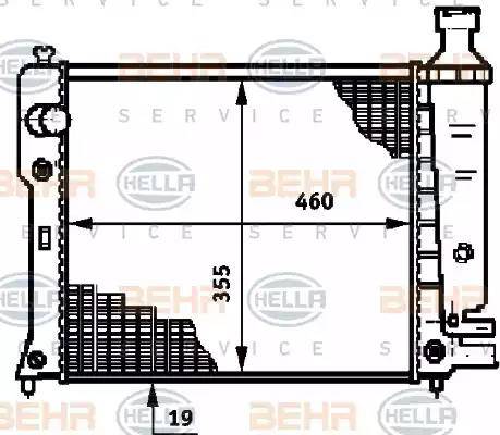 BEHR HELLA Service 8MK 376 719-571 - Радиатор, охлаждение двигателя autospares.lv