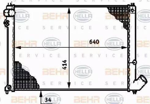 BEHR HELLA Service 8MK 376 719-621 - Радиатор, охлаждение двигателя autospares.lv