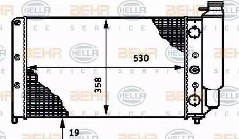 BEHR HELLA Service 8MK 376 719-321 - Радиатор, охлаждение двигателя autospares.lv