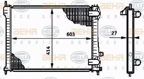 BEHR HELLA Service 8MK 376 719-281 - Радиатор, охлаждение двигателя autospares.lv