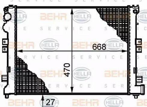 BEHR HELLA Service 8MK 376 719-231 - Радиатор, охлаждение двигателя autospares.lv