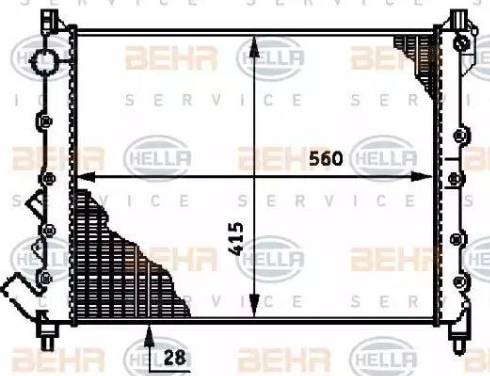 BEHR HELLA Service 8MK 376 719-761 - Радиатор, охлаждение двигателя autospares.lv