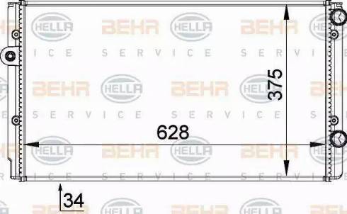 BEHR HELLA Service 8MK 376 714-491 - Радиатор, охлаждение двигателя autospares.lv