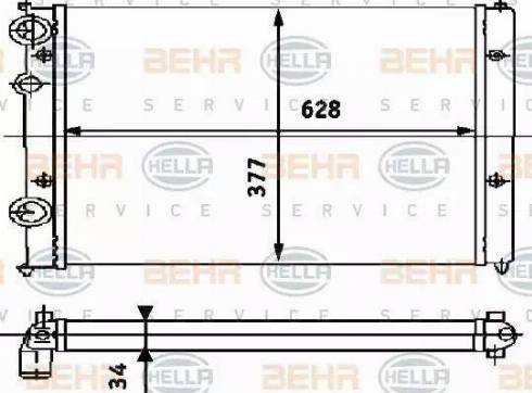 BEHR HELLA Service 8MK 376 714-444 - Радиатор, охлаждение двигателя autospares.lv