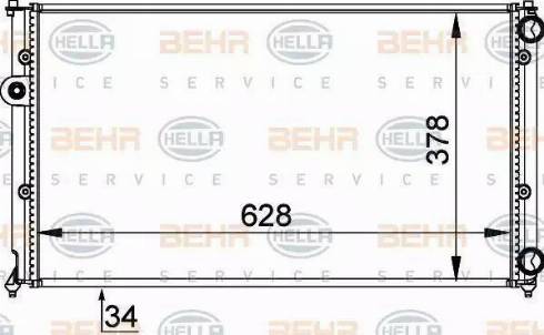 BEHR HELLA Service 8MK 376 714-451 - Радиатор, охлаждение двигателя autospares.lv