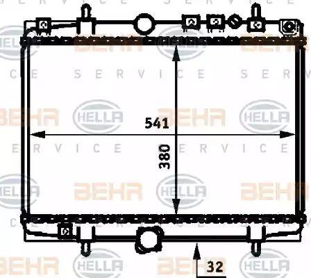 BEHR HELLA Service 8MK 376 714-411 - Радиатор, охлаждение двигателя autospares.lv