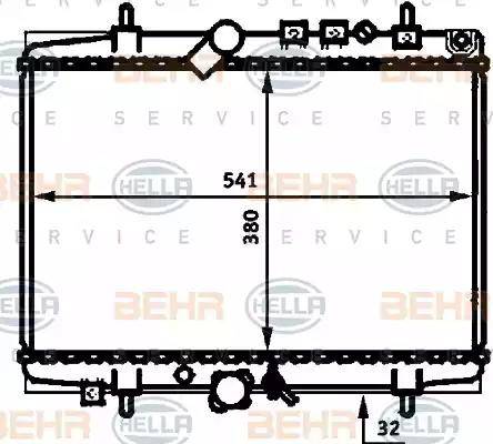 BEHR HELLA Service 8MK 376 714-431 - Радиатор, охлаждение двигателя autospares.lv