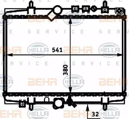 BEHR HELLA Service 8MK 376 714-421 - Радиатор, охлаждение двигателя autospares.lv