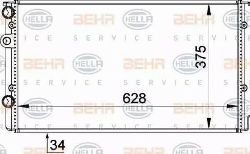 BEHR HELLA Service 8MK 376 714-544 - Радиатор, охлаждение двигателя autospares.lv