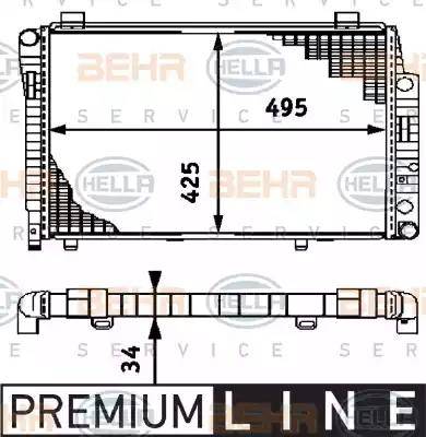 BEHR HELLA Service 8MK 376 714-551 - Радиатор, охлаждение двигателя autospares.lv