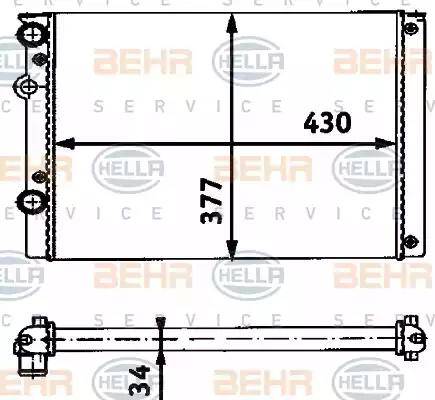 BEHR HELLA Service 8MK 376 714-651 - Радиатор, охлаждение двигателя autospares.lv