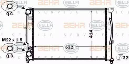 BEHR HELLA Service 8MK 376 714-611 - Радиатор, охлаждение двигателя autospares.lv