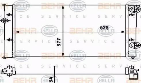 BEHR HELLA Service 8MK 376 714-681 - Радиатор, охлаждение двигателя autospares.lv