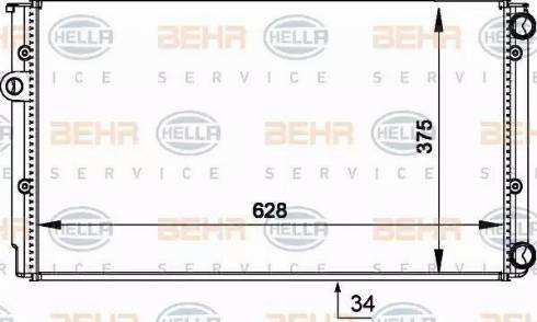 BEHR HELLA Service 8MK 376 714-044 - Радиатор, охлаждение двигателя autospares.lv