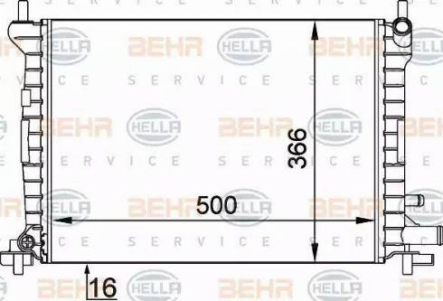 BEHR HELLA Service 8MK 376 714-061 - Радиатор, охлаждение двигателя autospares.lv