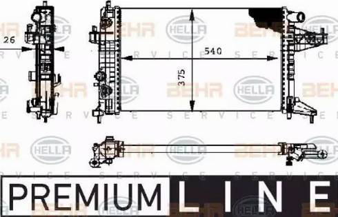 BEHR HELLA Service 8MK 376 714-351 - Радиатор, охлаждение двигателя autospares.lv