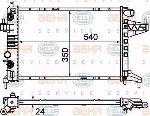 BEHR HELLA Service 8MK 376 714-374 - Радиатор, охлаждение двигателя autospares.lv