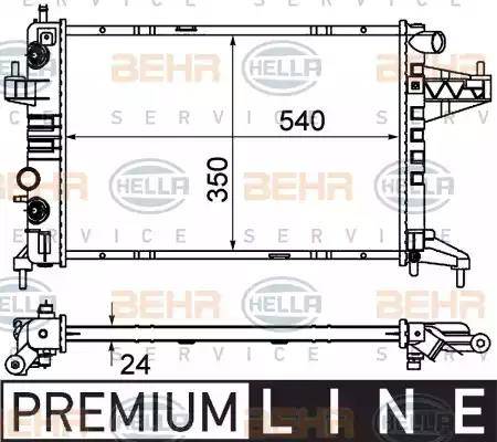 BEHR HELLA Service 8MK 376 714-371 - Радиатор, охлаждение двигателя autospares.lv