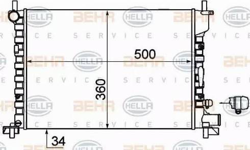 BEHR HELLA Service 8MK 376 714-244 - Радиатор, охлаждение двигателя autospares.lv