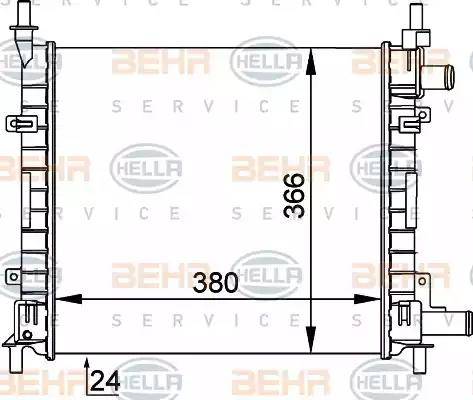 BEHR HELLA Service 8MK 376 714-251 - Радиатор, охлаждение двигателя autospares.lv