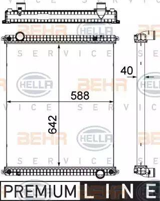 BEHR HELLA Service 8MK 376 714-231 - Радиатор, охлаждение двигателя autospares.lv