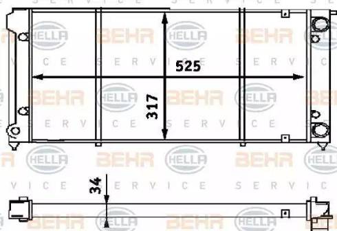 BEHR HELLA Service 8MK 376 714-791 - Радиатор, охлаждение двигателя autospares.lv