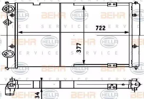 BEHR HELLA Service 8MK 376 714-734 - Радиатор, охлаждение двигателя autospares.lv