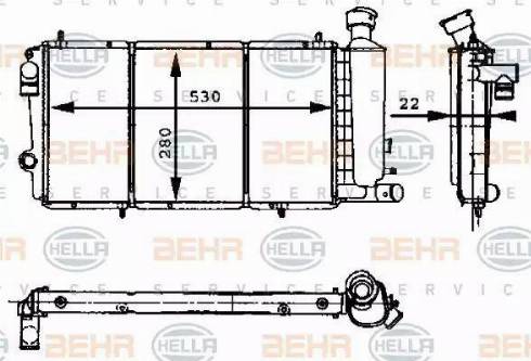 BEHR HELLA Service 8MK 376 715-411 - Радиатор, охлаждение двигателя autospares.lv