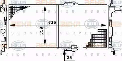 BEHR HELLA Service 8MK 376 715-691 - Радиатор, охлаждение двигателя autospares.lv