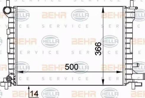 BEHR HELLA Service 8MK 376 715-621 - Радиатор, охлаждение двигателя autospares.lv