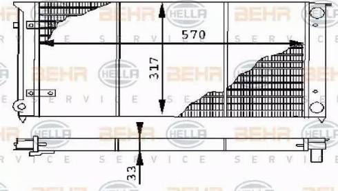 BEHR HELLA Service 8MK 376 715-091 - Радиатор, охлаждение двигателя autospares.lv