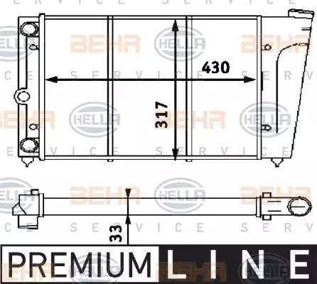 BEHR HELLA Service 8MK 376 715-151 - Радиатор, охлаждение двигателя autospares.lv