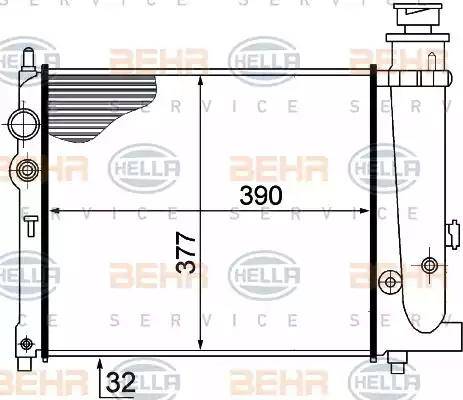 BEHR HELLA Service 8MK 376 715-391 - Радиатор, охлаждение двигателя autospares.lv