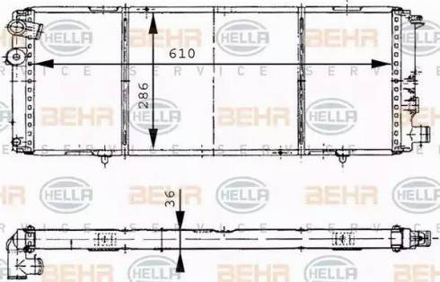 BEHR HELLA Service 8MK 376 715-351 - Радиатор, охлаждение двигателя autospares.lv